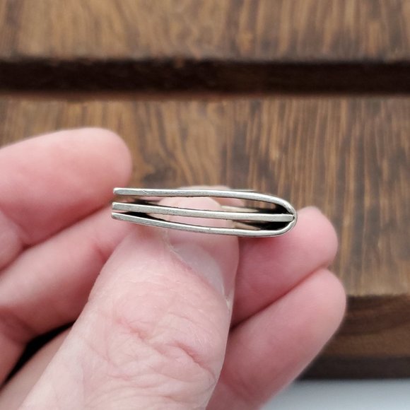 Size 6.75 925 Sterling Silver Unique Handmade Folded Design Ring - Picture 5 of 8